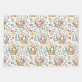 Osterkorb & Frühlings-Blumen-Trio Geschenkpapier Set (Vorderseite 2)