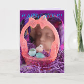 Osterkorb Kinderei & Küken Neues Leben Karte (Vorderseite)