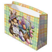 Osterkorb mit Hase Große Geschenktüte (Rückseite Schrägansicht)