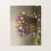 Osterkorb mit Tulpen und Eiern Puzzle (Vertikal)