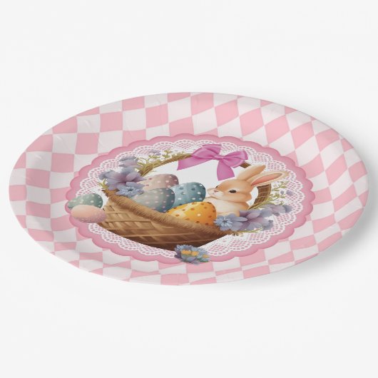 Osterkorb Pappteller (Schrägansicht)