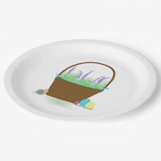 Osterkorb! Pappteller (Schrägansicht)