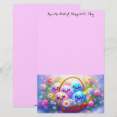 Osterkorb-Schreibwaren Briefpapier (Vorne/Hinten)