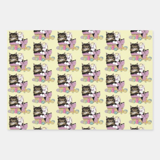Osterkorb TabbyKitten Geschenkpapier Set (Vorderseite)