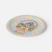 Osterkorb - Teller auf Papier (Schrägansicht)