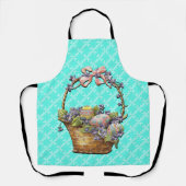 Osterkorb Türkis Gestaltete Schürze (Vorderseite)