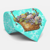 Osterkorb Türkis Scheckförmige Krawatte Design (Gerollt)