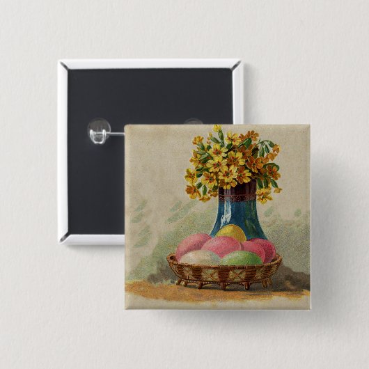 Osterkörbchen Blume Antike Button (Vorne & Hinten)