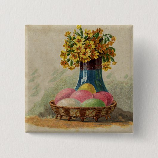 Osterkörbchen Blume Antike Button (Vorderseite)