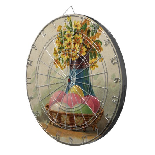 Osterkörbchen Blume Antike Dartscheibe (Vorderseite rechts)