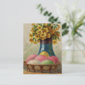 Osterkörbchen Blume Antike Feiertagspostkarte (Stehend Vorderseite)