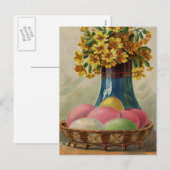 Osterkörbchen Blume Antike Feiertagspostkarte (Vorne/Hinten)