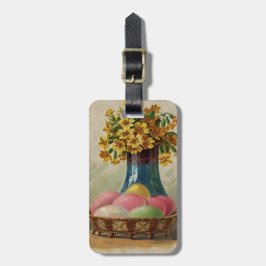 Osterkörbchen Blume Antike Gepäckanhänger (Vorderseite vertikal)