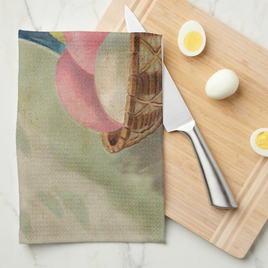 Osterkörbchen Blume Antike Geschirrtuch (Viertel Falte)