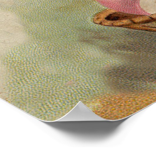 Osterkörbchen Blume Antike Poster (Ecke)