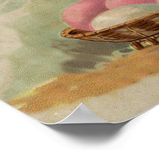 Osterkörbchen Blume Antike Poster (Ecke)