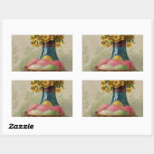 Osterkörbchen Blume Antike Rechteckiger Aufkleber (Blatt)