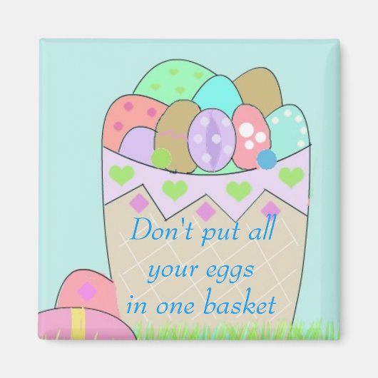 Osterkörbchen mit Spruch Magnet (Vorne)