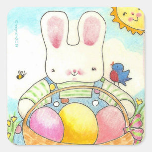 Osterkörbe Bunny Aufkleber