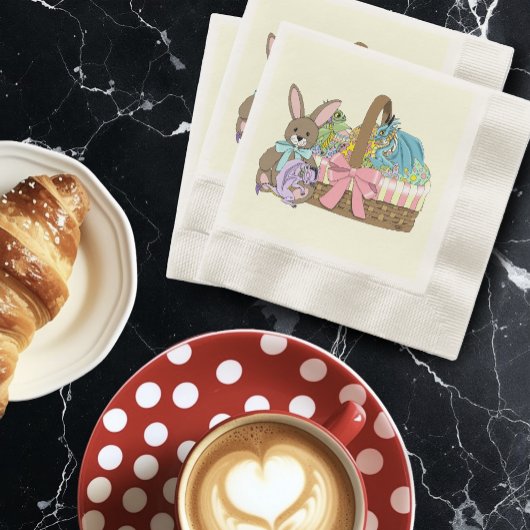 Osterkörbe Drachen Eier Serviette