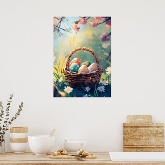 Osterkörbe Frühlingseier Poster (Küche)