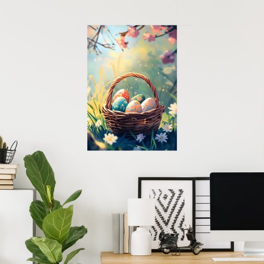Osterkörbe Frühlingseier Poster (Heimbüro)