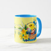 Osterkörbe Frühlingszeit Eier Küken Kleidung Tasse (VorderseiteRechts)