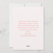 Osterkörbe Rosa Pfirsichlamm Blüte Feiertagskarte (Rückseite)