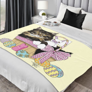 Osterkörbe Tabby Kitten Fleecedecke