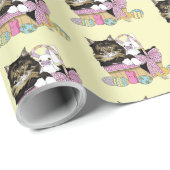 Osterkörbe Tabby Kitten Geschenkpapier (Rolleneckpunkt)