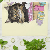 Osterkörbe Tabby Kitten Geschirrtuch (Gefaltet)