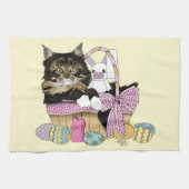 Osterkörbe Tabby Kitten Geschirrtuch (Horizontal)