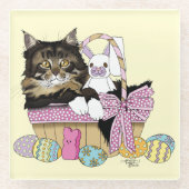 Osterkörbe Tabby Kitten Glasuntersetzer (Vorderseite)