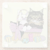 Osterkörbe Tabby Kitten Glasuntersetzer (Rückseite)