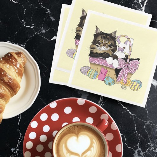 Osterkörbe Tabby Kitten Serviette