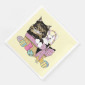 Osterkörbe Tabby Kitten Serviette (Ecke)