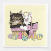 Osterkörbe Tabby Kitten Serviette (Vorderseite)