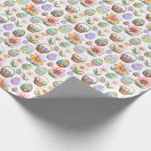 Osterkörbe und Eiermuster Geschenkpapier (Ecke)