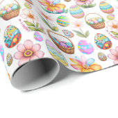 Osterkörbe und Eiermuster Geschenkpapier (Rolleneckpunkt)