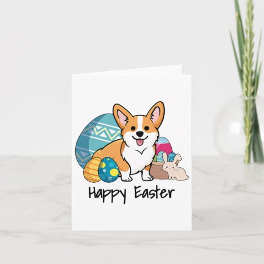 Osterkorgi Dog Happy Oaster Karte (Vorderseite)