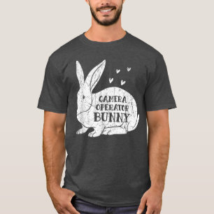 Osterkostüm Vintage-Hasen-Grafik Kameramann T-Shirt