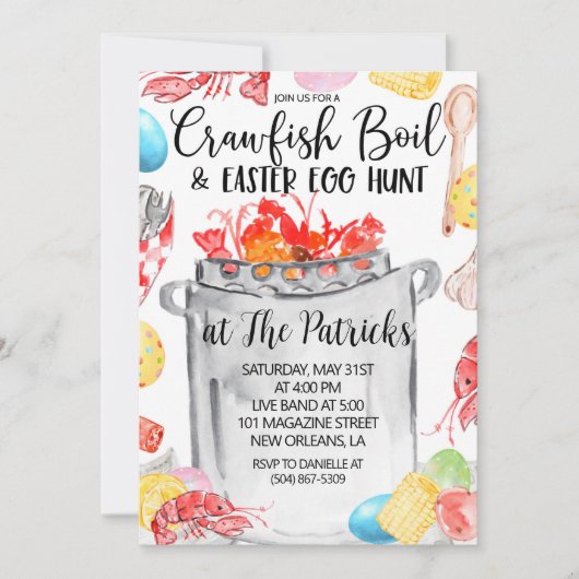 Osterkrabbe Einladung (Vorderseite)