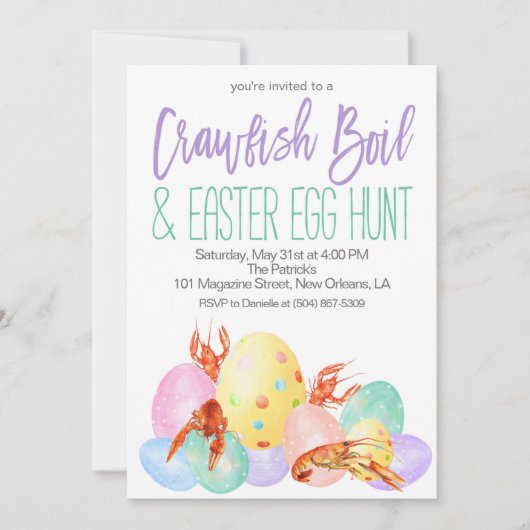 Osterkrabbe Einladung (Vorderseite)