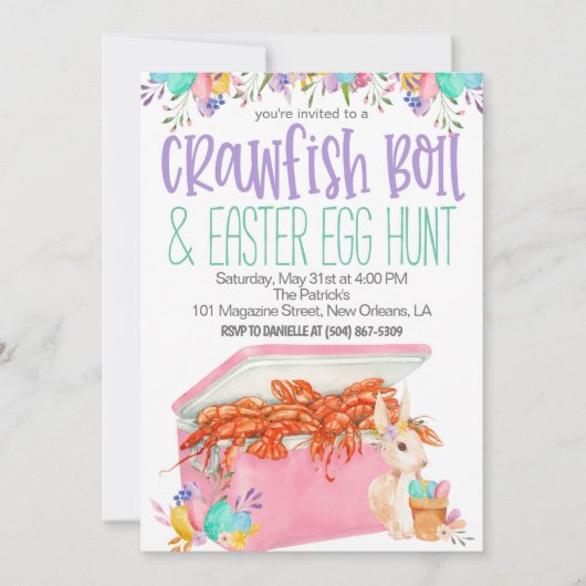 Osterkrabbe Einladung (Vorderseite)