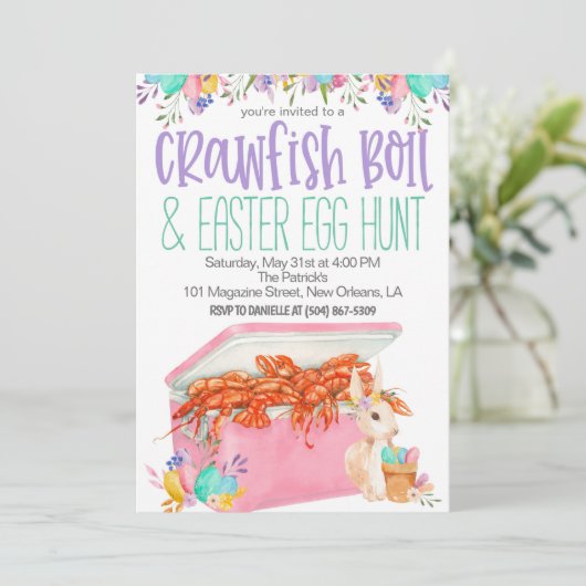 Osterkrabbe Einladung (Stehend Vorderseite)