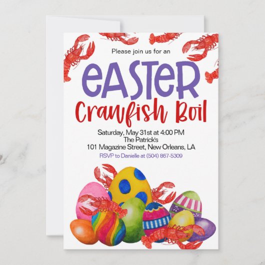 Osterkrabbe Einladung (Vorderseite)