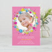 Osterkranz Foto Geburtstagsparty Einladung (Stehend Vorderseite)
