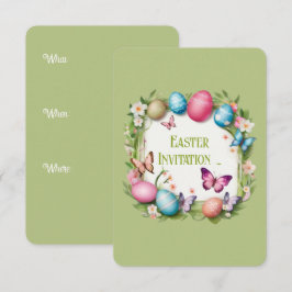 Osterkranz: Frohe Ostern -  Einladung