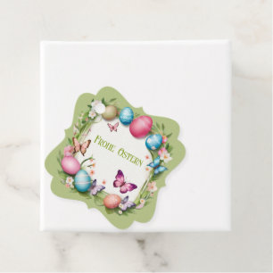 Osterkranz: Frohe Ostern - Geschenkanhänger