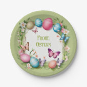 Osterkranz: Frohe Ostern - Pappteller (Vorderseite)